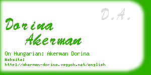 dorina akerman business card